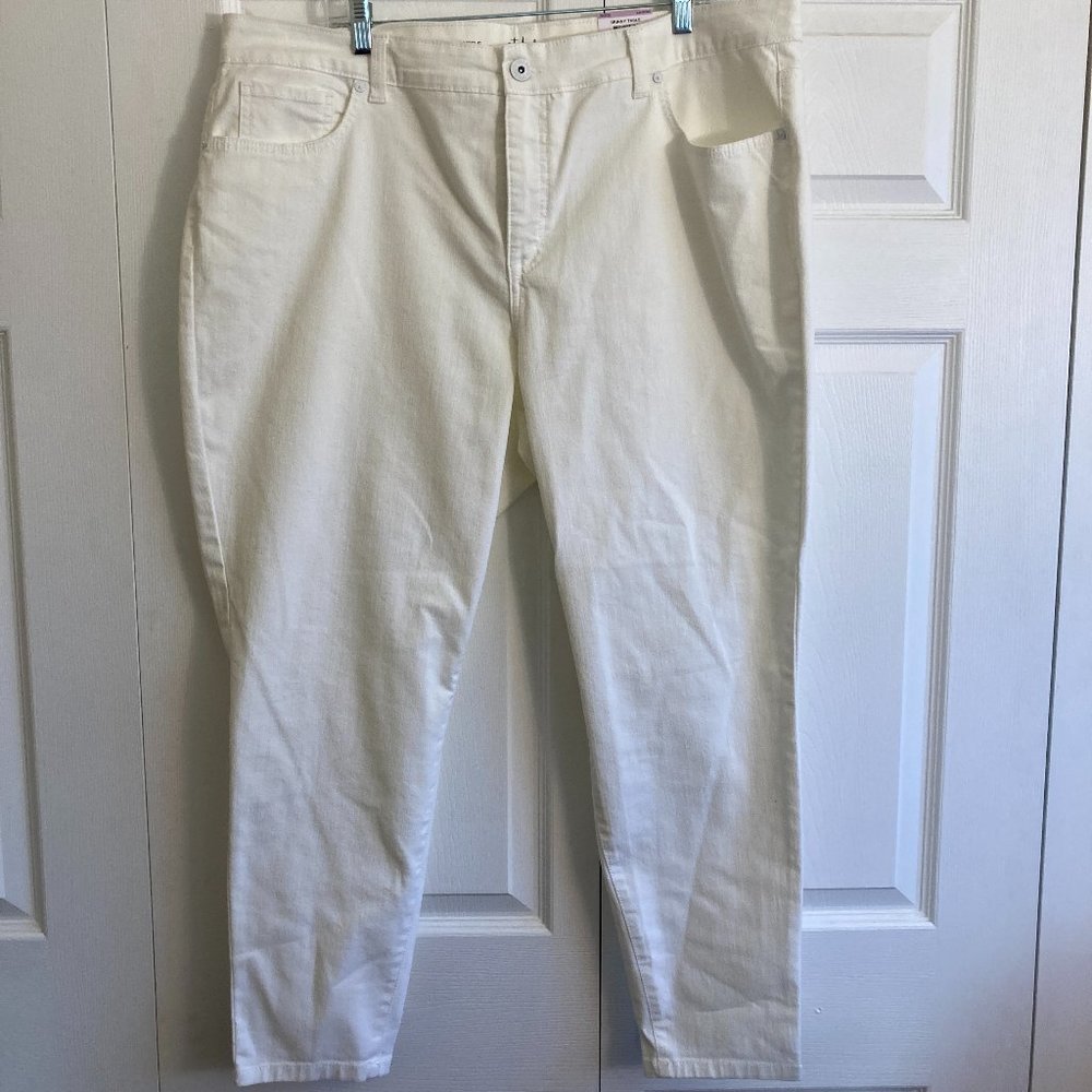 NWT Style & Co Women's White Jeans Denim Plus Size 22